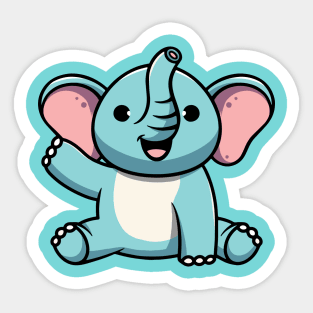 Cute Baby Elephant Smiling Sticker